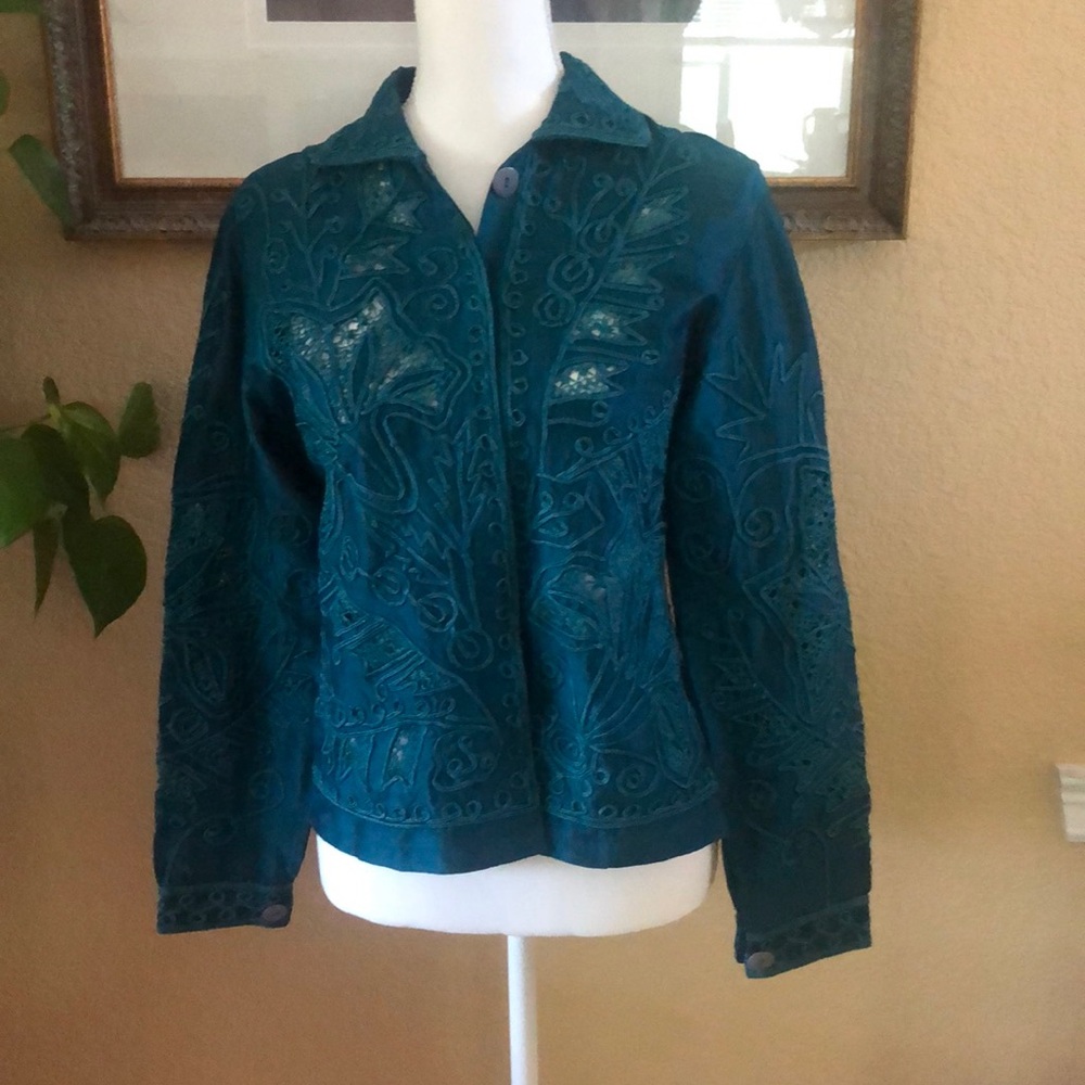 Sandy Starkman Appliqué Jacket 100% Silk